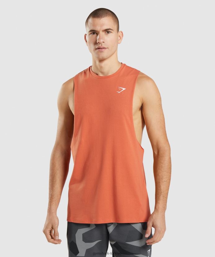 kritik düşme kollu tank erkeklerGymshark kil portakalı 02H048929