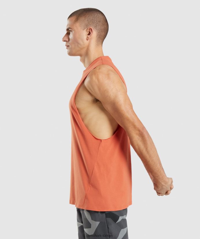 kritik düşme kollu tank erkeklerGymshark kil portakalı 02H048929