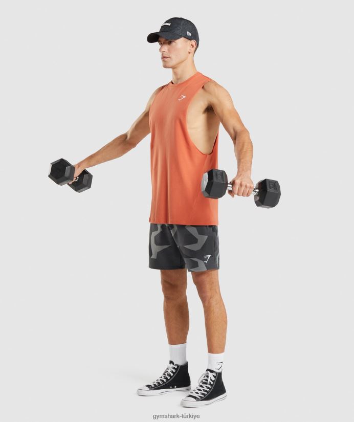 kritik düşme kollu tank erkeklerGymshark kil portakalı 02H048929