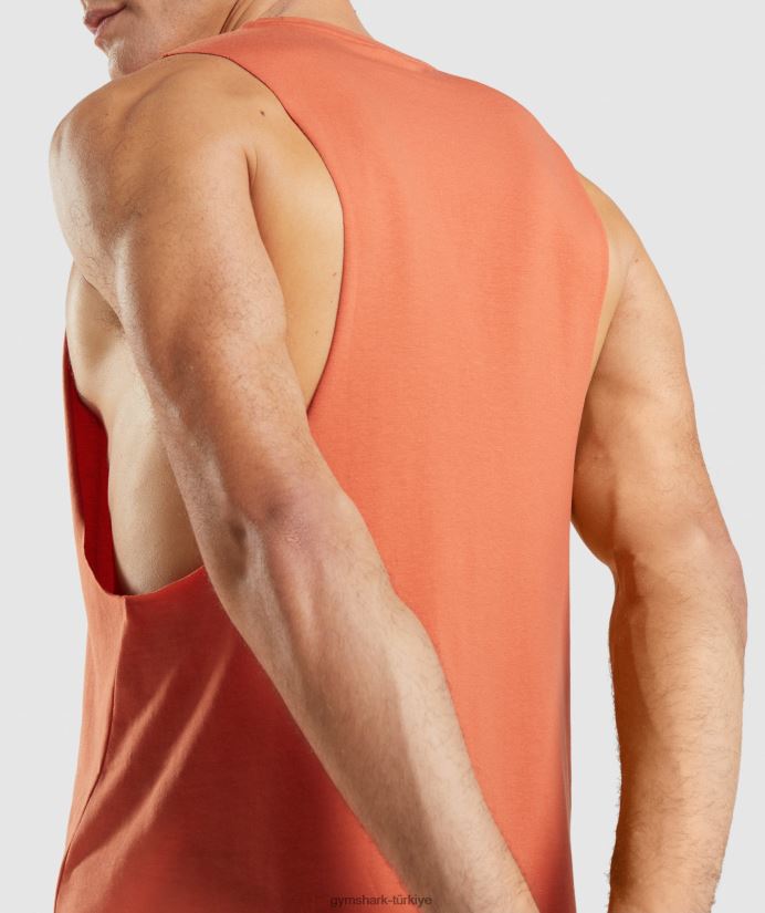 kritik düşme kollu tank erkeklerGymshark kil portakalı 02H048929