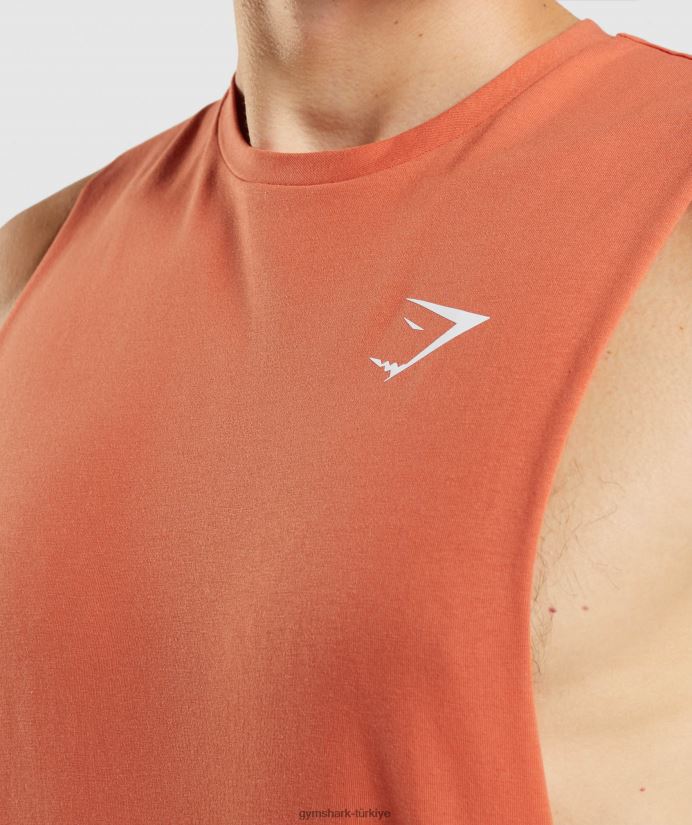 kritik düşme kollu tank erkeklerGymshark kil portakalı 02H048929