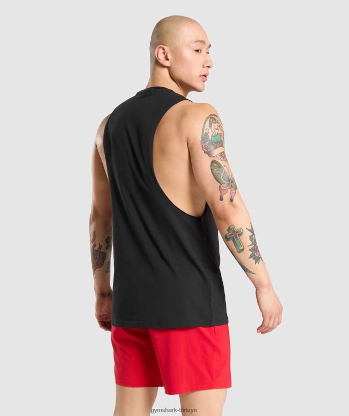 kritik düşme kollu tank erkeklerGymshark siyah 02H048946