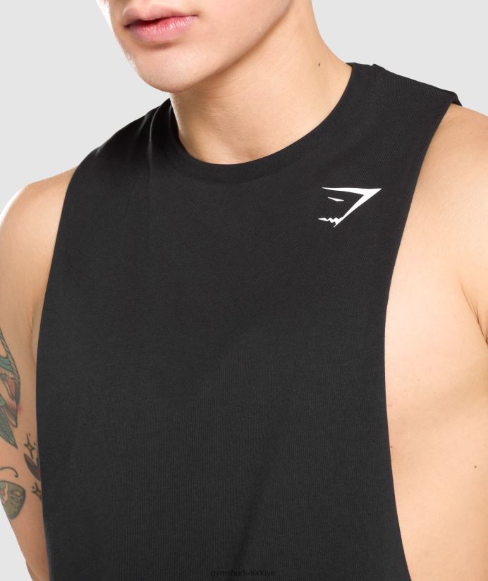 kritik düşme kollu tank erkeklerGymshark siyah 02H048946