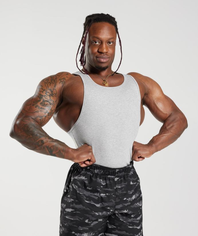 nervürlü tank 3pk erkeklerGymshark beyaz/siyah/taş grisi kırçıllı 02H048908