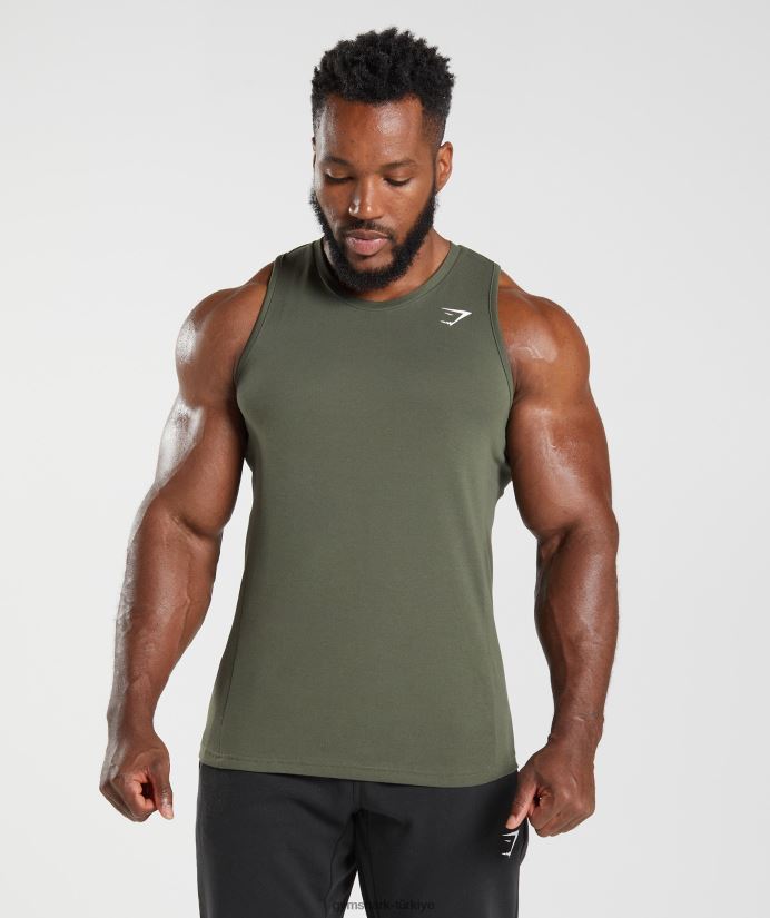 reaksiyon tankı erkeklerGymshark çekirdek zeytin 02H048963