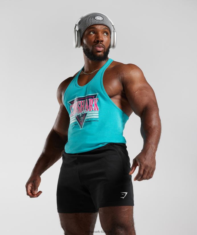 retrodalga kirişi erkeklerGymshark ege mavisi 02H048990