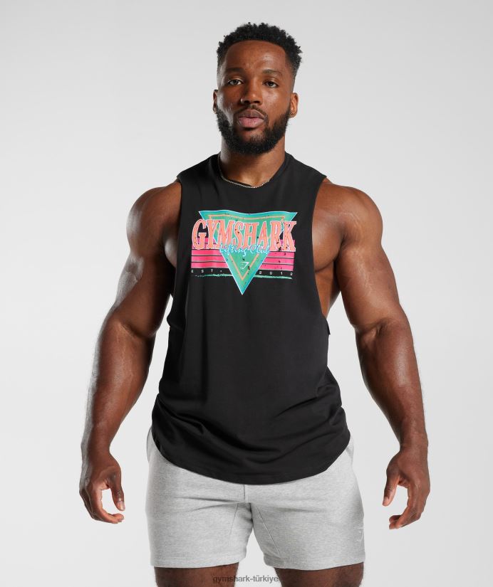 retrowave damla kollu tank erkeklerGymshark siyah 02H048891