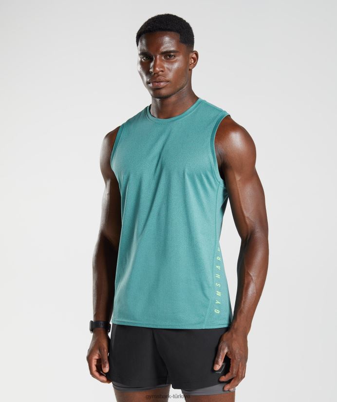 spor tankı erkeklerGymshark barut mavisi/siyah kırçıllı 02H048937