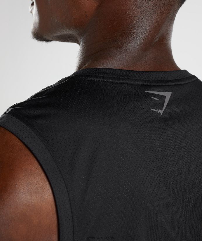spor tankı erkeklerGymshark siyah/siyah kırçıllı 02H048925