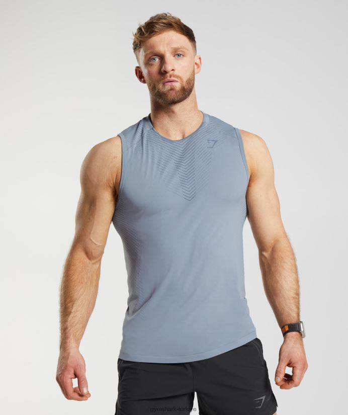 tepe tankı erkeklerGymshark drift grisi/akşam mavisi 02H048971