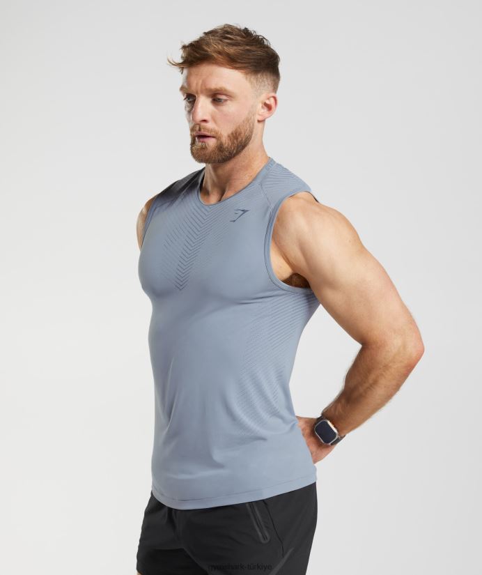 tepe tankı erkeklerGymshark drift grisi/akşam mavisi 02H048971