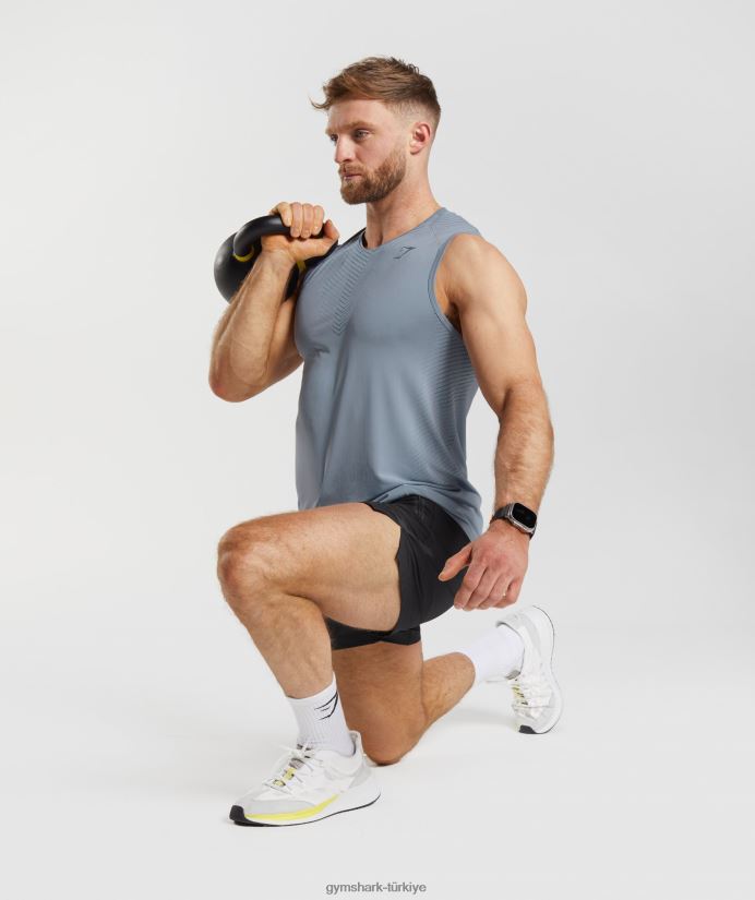 tepe tankı erkeklerGymshark drift grisi/akşam mavisi 02H048971