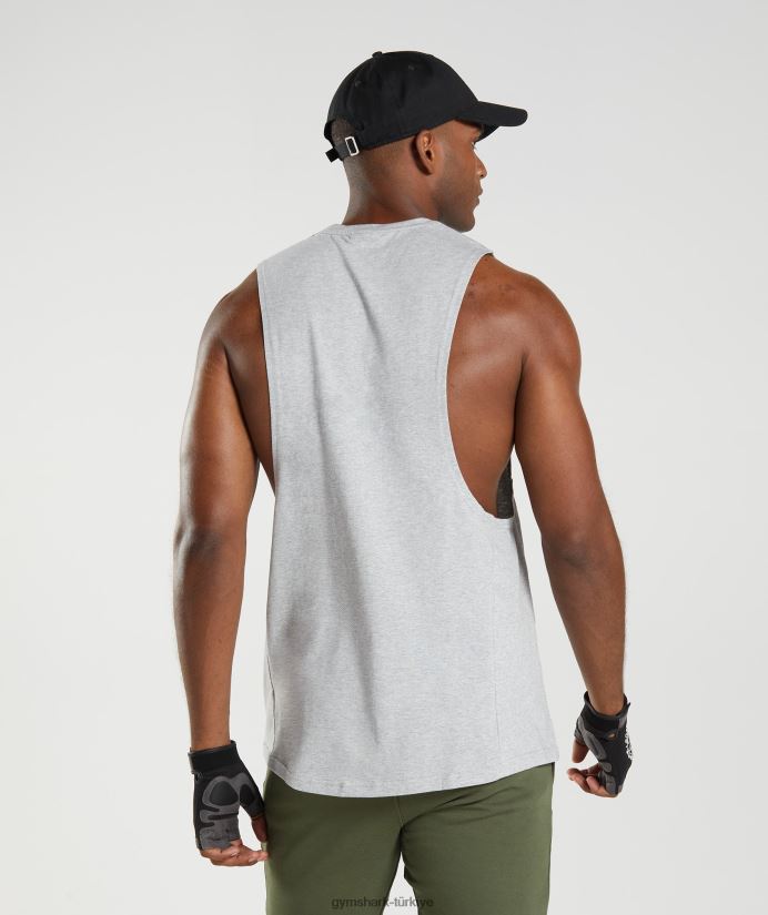 tepki düşürme kolu tankı erkeklerGymshark açık gri çekirdekli marn 02H048888