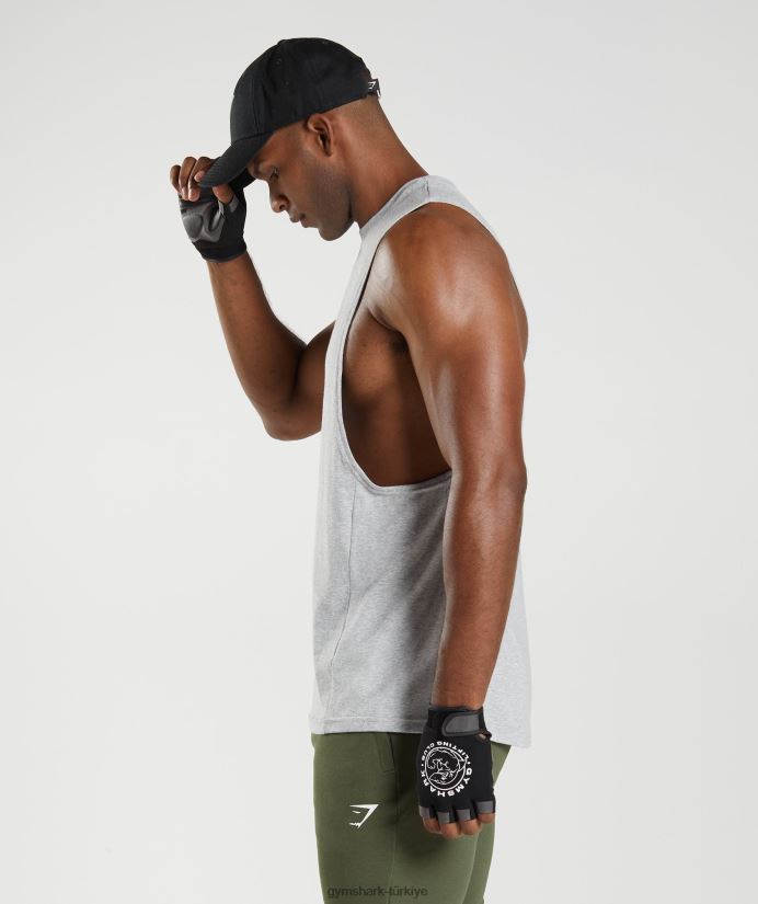 tepki düşürme kolu tankı erkeklerGymshark açık gri çekirdekli marn 02H048888