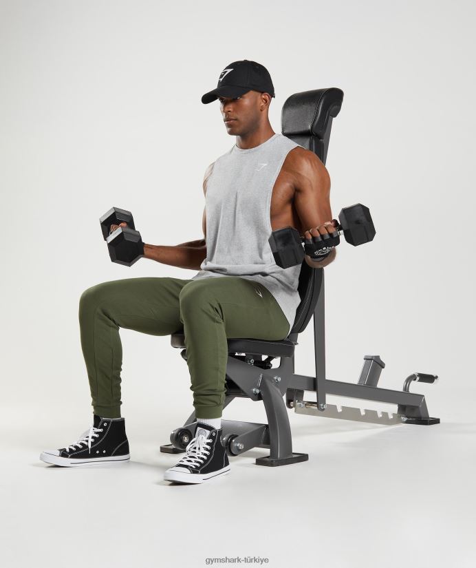 tepki düşürme kolu tankı erkeklerGymshark açık gri çekirdekli marn 02H048888
