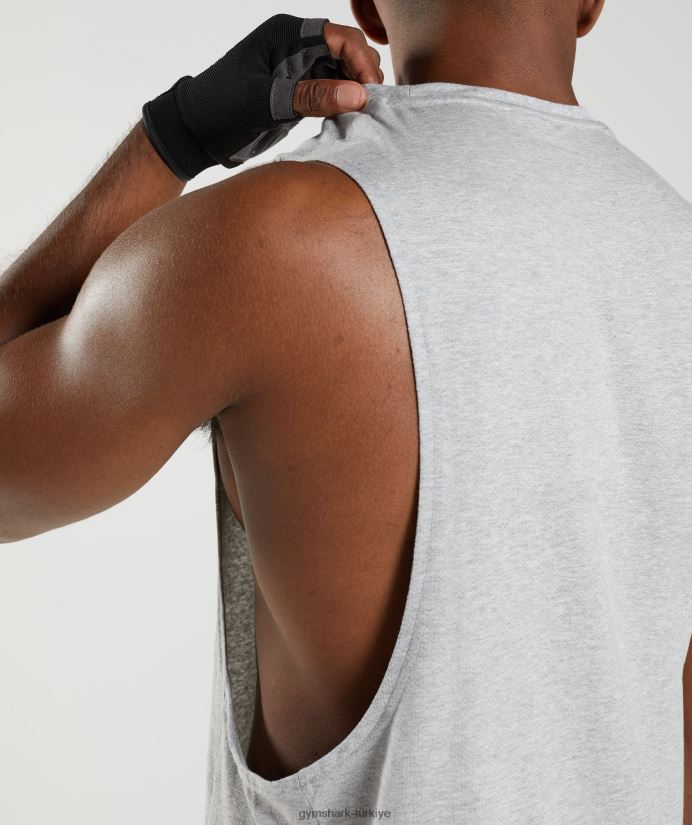 tepki düşürme kolu tankı erkeklerGymshark açık gri çekirdekli marn 02H048888