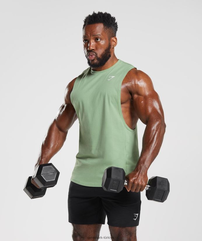 tepki düşürme kolu tankı erkeklerGymshark çay yeşili 02H048970