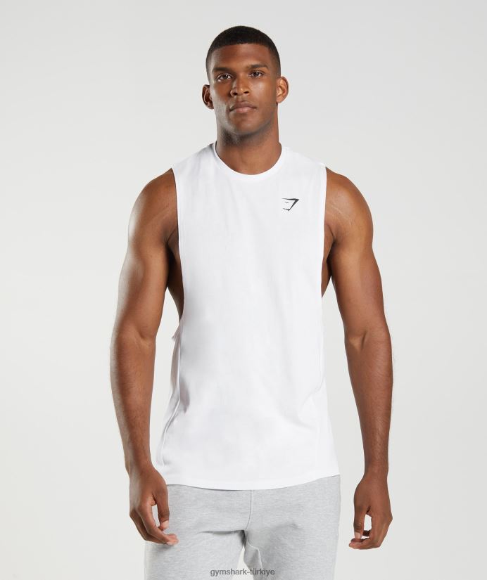 tepki düşürme kolu tankı erkeklerGymshark beyaz 02H048883