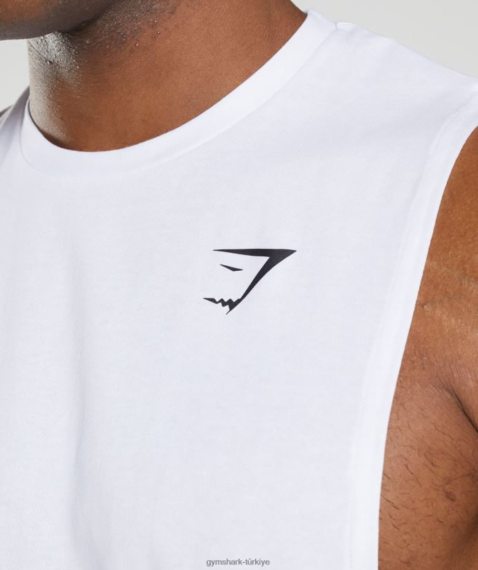 tepki düşürme kolu tankı erkeklerGymshark beyaz 02H048883