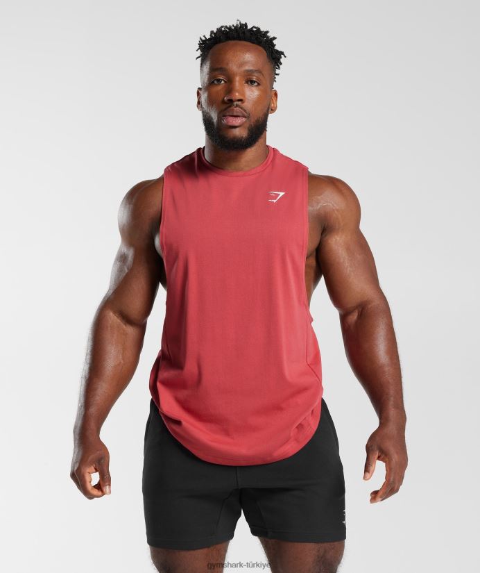 tepki düşürme kolu tankı erkeklerGymshark güneşte kurutulmuş kırmızı 02H048974