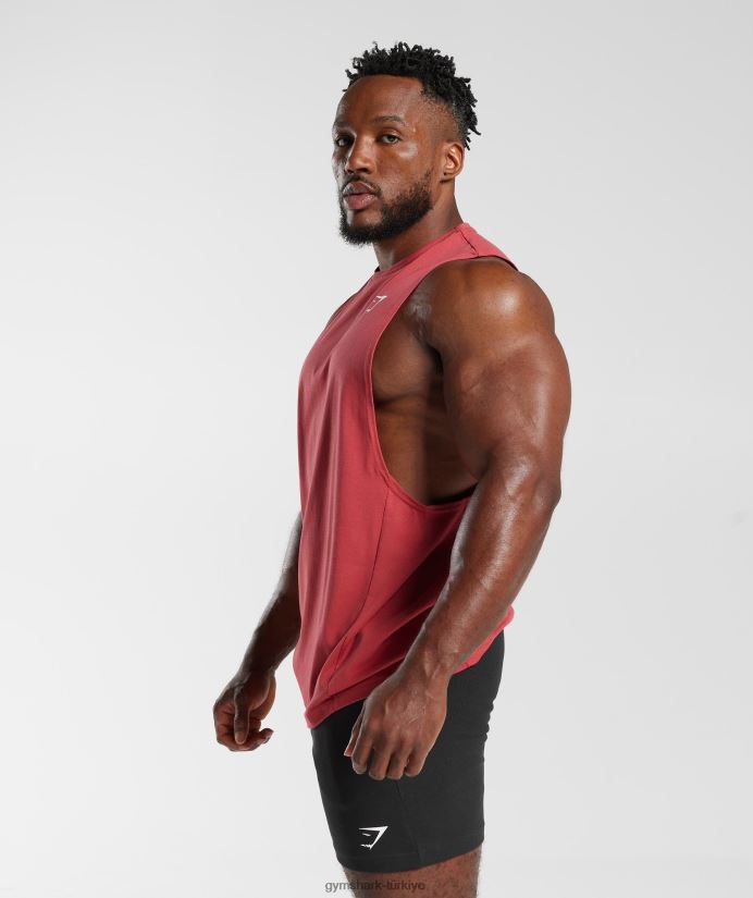 tepki düşürme kolu tankı erkeklerGymshark güneşte kurutulmuş kırmızı 02H048974