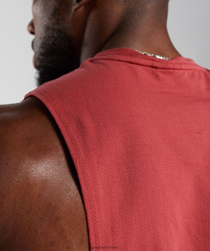 tepki düşürme kolu tankı erkeklerGymshark güneşte kurutulmuş kırmızı 02H048974