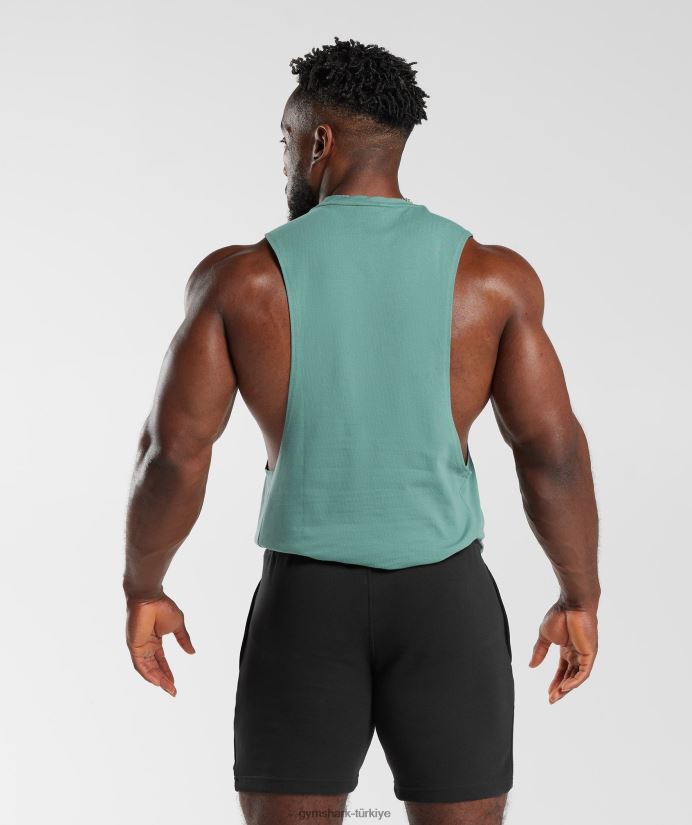 tepki düşürme kolu tankı erkeklerGymshark mürekkep turkuaz 02H048973