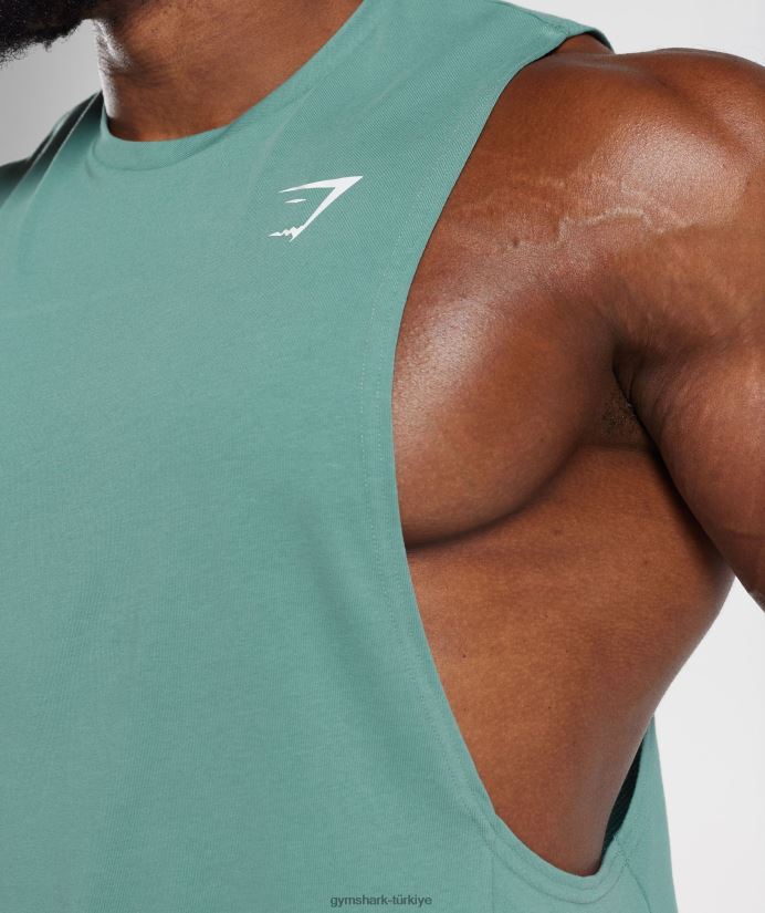 tepki düşürme kolu tankı erkeklerGymshark mürekkep turkuaz 02H048973