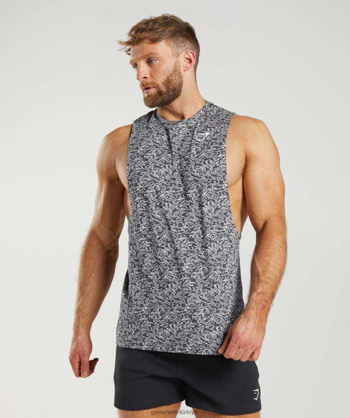 tepki düşürme kolu tankı erkeklerGymshark oniks grisi 02H048968