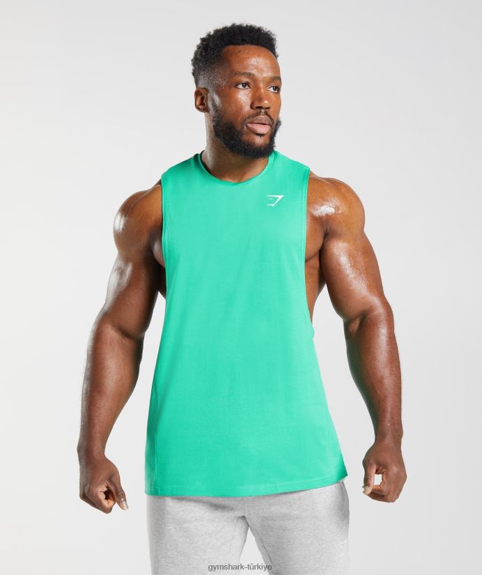 tepki düşürme kolu tankı erkeklerGymshark tropik yeşil 02H048955