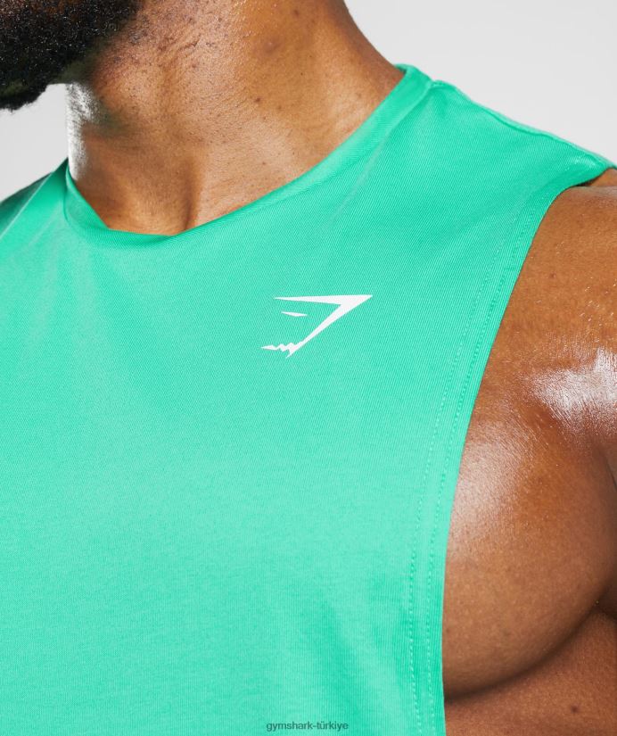 tepki düşürme kolu tankı erkeklerGymshark tropik yeşil 02H048955