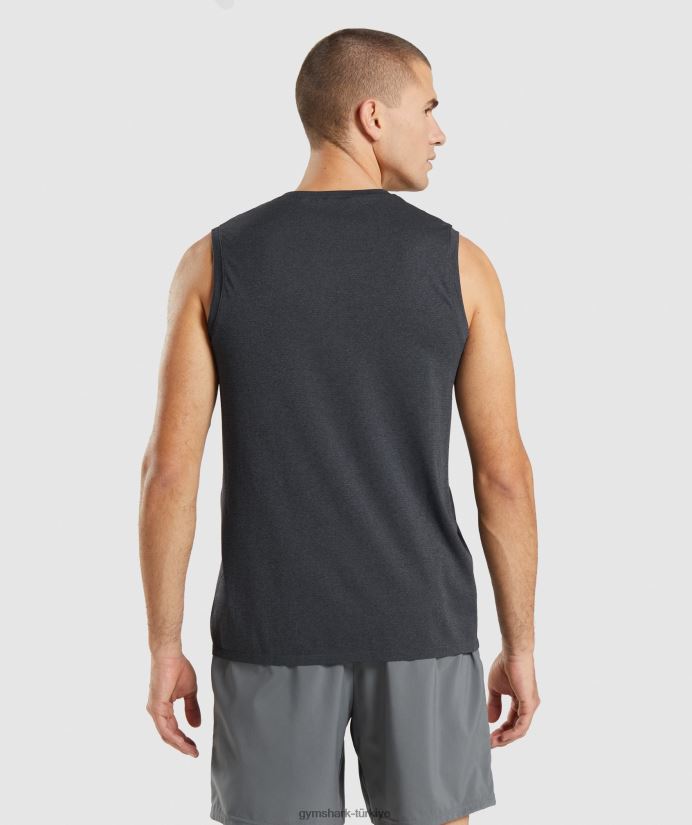 varış dikişsiz tank erkeklerGymshark siyah kırçıllı 02H048927