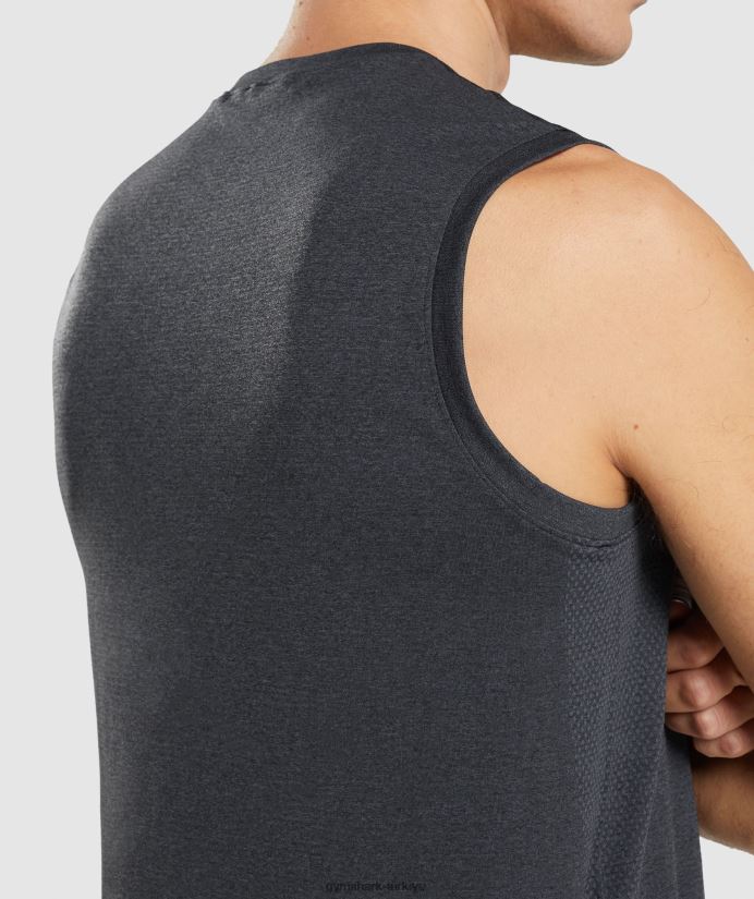 varış dikişsiz tank erkeklerGymshark siyah kırçıllı 02H048927