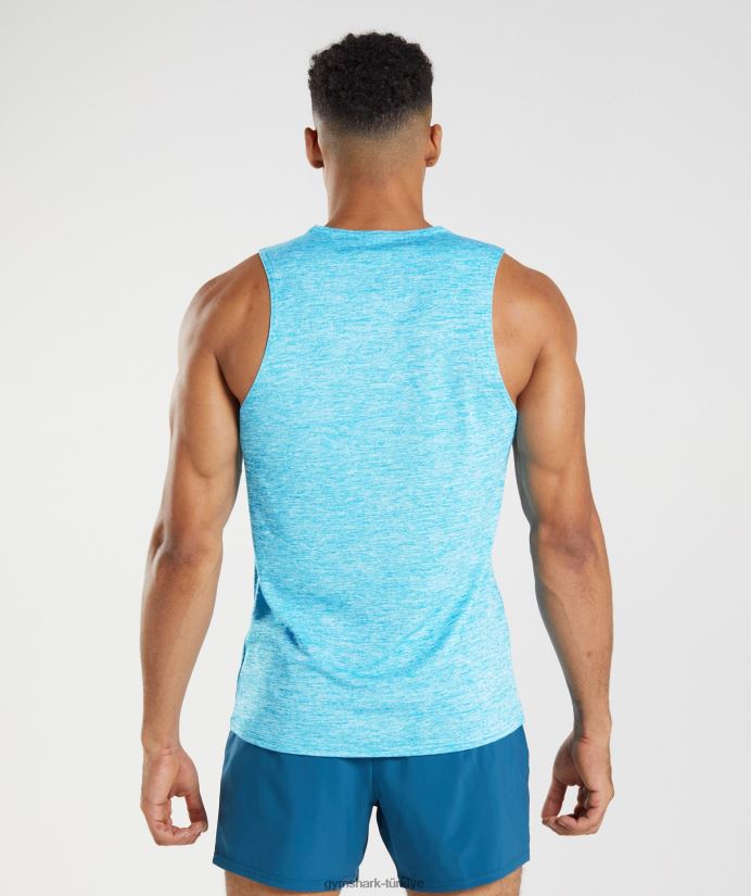 varış ince marn tankı erkeklerGymshark köpekbalığı mavisi/beyaz kırçıllı 02H048940