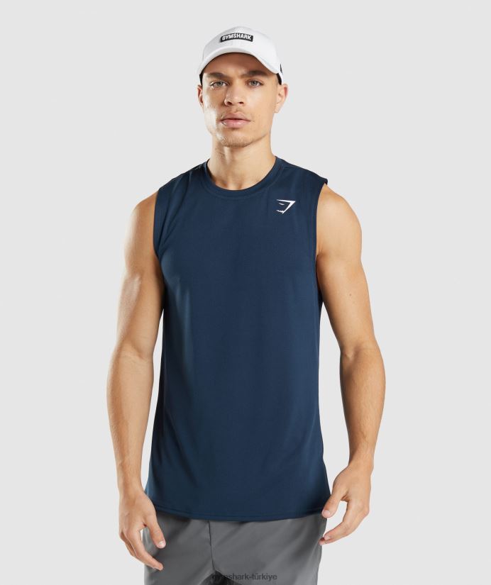 varış kolsuz tişört erkeklerGymshark Donanma 02H048945