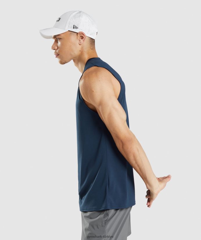 varış kolsuz tişört erkeklerGymshark Donanma 02H048945