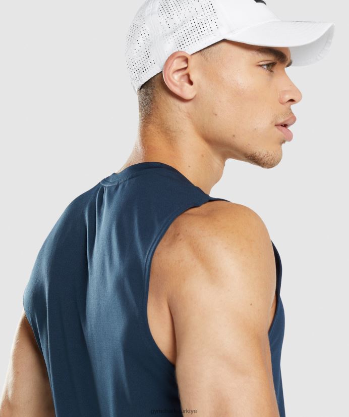 varış kolsuz tişört erkeklerGymshark Donanma 02H048945