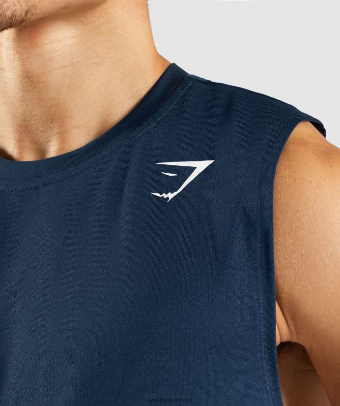 varış kolsuz tişört erkeklerGymshark Donanma 02H048945