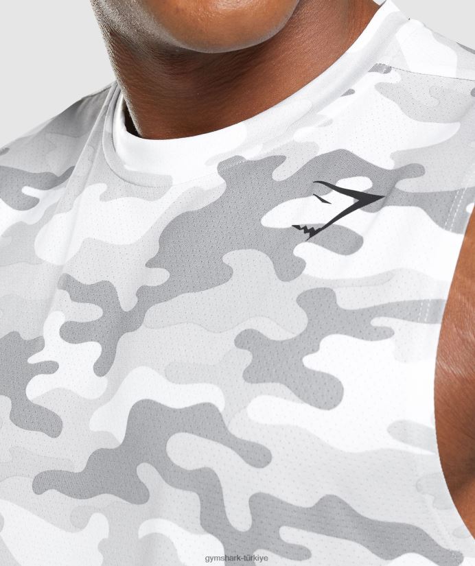 varış kolsuz tişört erkeklerGymshark açık gri baskı 02H048905