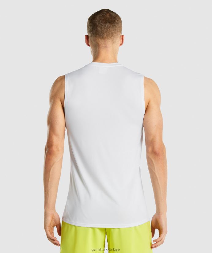 varış kolsuz tişört erkeklerGymshark beyaz 02H048898
