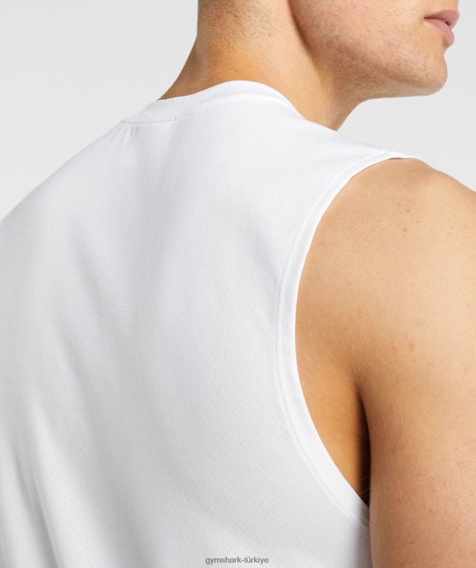 varış kolsuz tişört erkeklerGymshark beyaz 02H048898
