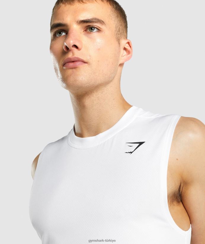 varış kolsuz tişört erkeklerGymshark beyaz 02H048898