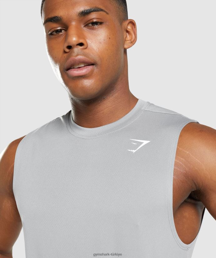varış kolsuz tişört erkeklerGymshark dumanlı gri 02H048947