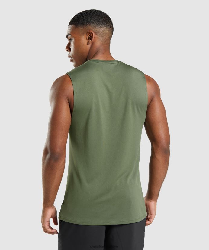 varış kolsuz tişört erkeklerGymshark çekirdek zeytin 02H048950