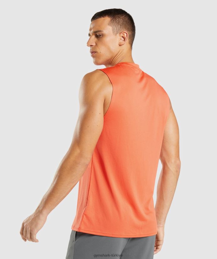 varış kolsuz tişört erkeklerGymshark papaya portakalı 02H048939
