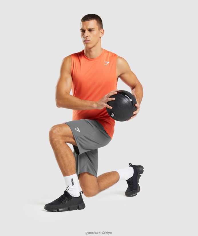 varış kolsuz tişört erkeklerGymshark papaya portakalı 02H048939