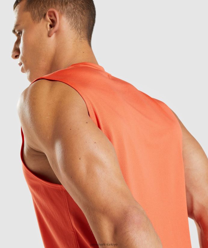 varış kolsuz tişört erkeklerGymshark papaya portakalı 02H048939