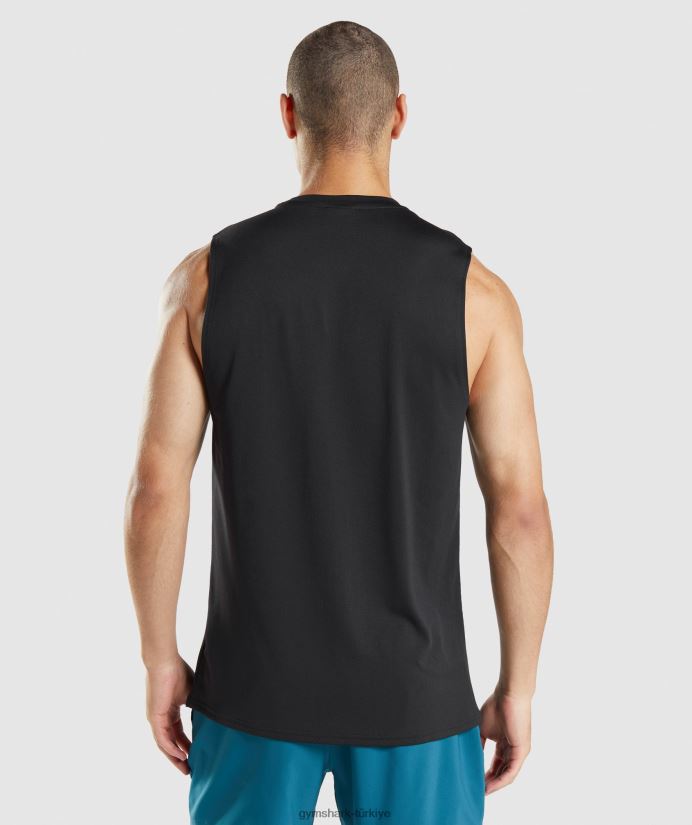 varış kolsuz tişört erkeklerGymshark siyah 02H048915