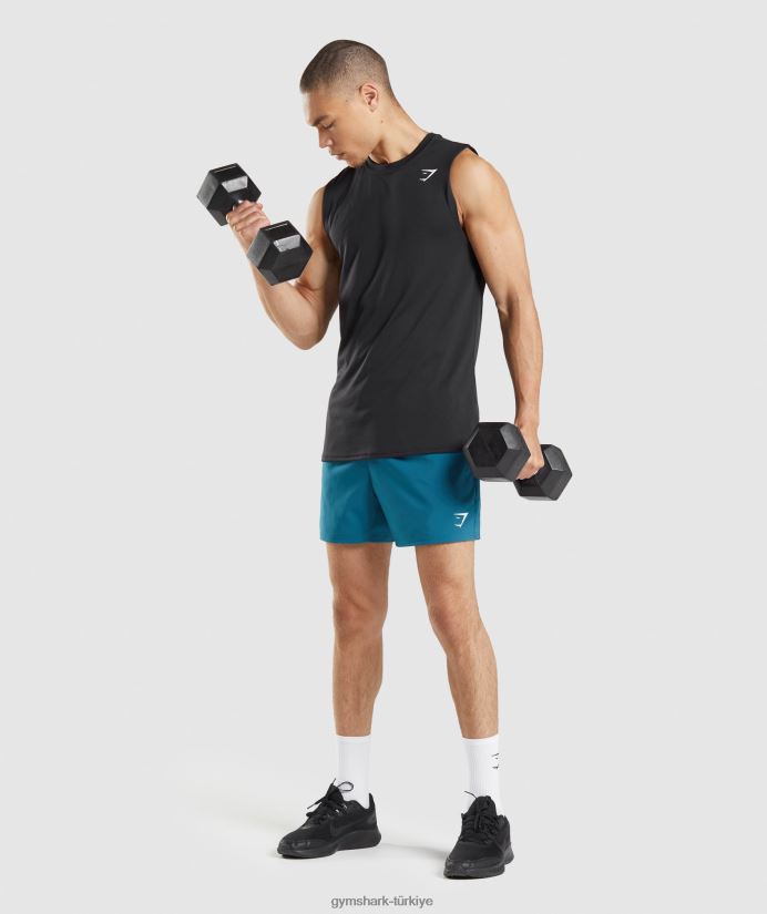 varış kolsuz tişört erkeklerGymshark siyah 02H048915