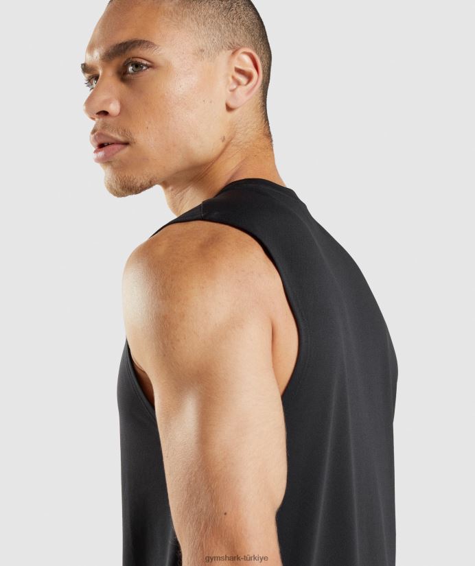 varış kolsuz tişört erkeklerGymshark siyah 02H048915